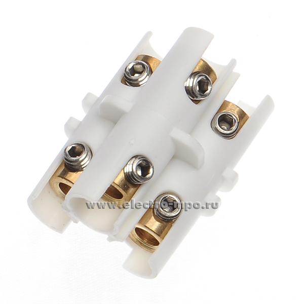 64555. М4555 Блок соединителей MC0306RJ латунный 3х(1,5-10)кв.мм зажимной полимерный корпус (ETELEC ITALIA