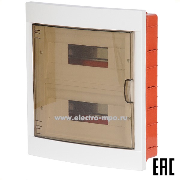 Е0730. Бокс L-24WAYS встраиваемый на 24 модуля прозрачная дверь IP40 (ESCO)