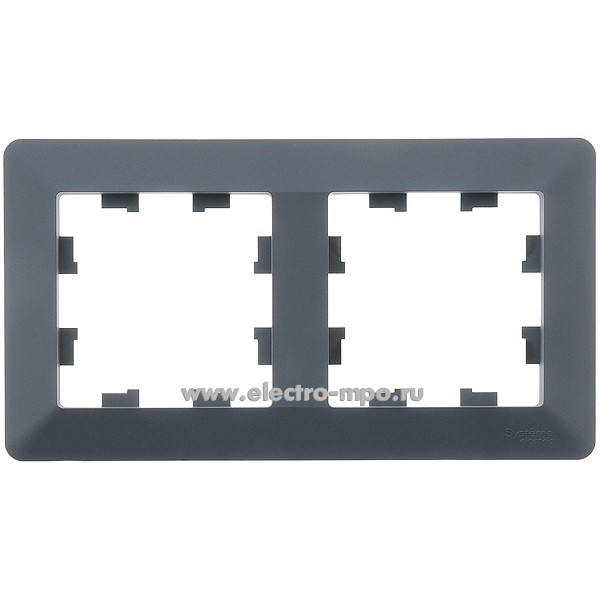Ю32. Рамка-2 AtlasDesign Air ATN220702 универсальная грифель/дымчатый черный (Systemе Electric)
