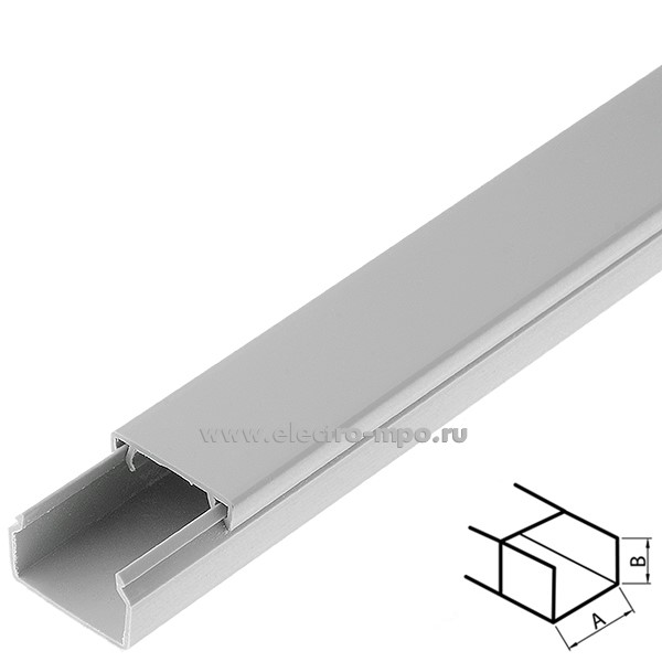 Д6854. Короб РКК-25х16-С 1 канальный серый (Рувинил)