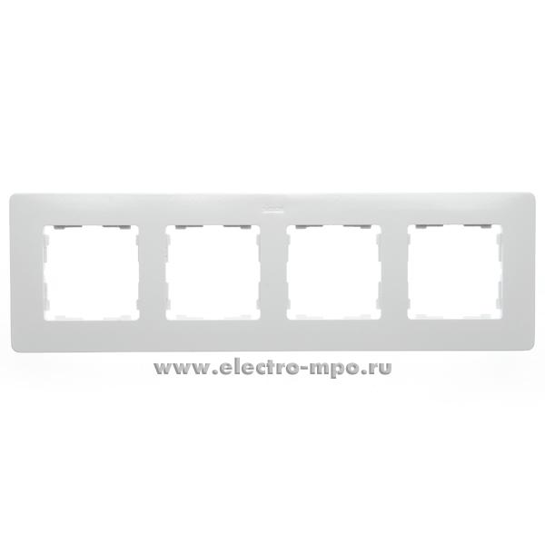 Ю1775. Рамка-4 Simon 82 Detail 8200640-030 белая с серой окантовкой (Simon Electric Испания)