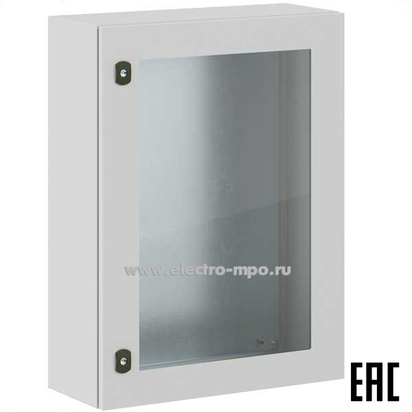 Е9161. Шкаф STX R5STX0869-OUTDOOR навесной IP66 800х600х250 с прозрачной дверью и монтажной платой (ДКС)