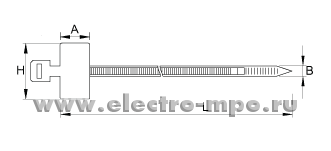 Г6973. Хомут 252200-М гибкий 2,5х200мм белый с поперечной маркировочной пластиной  8х25,4мм (ДКС Италия)