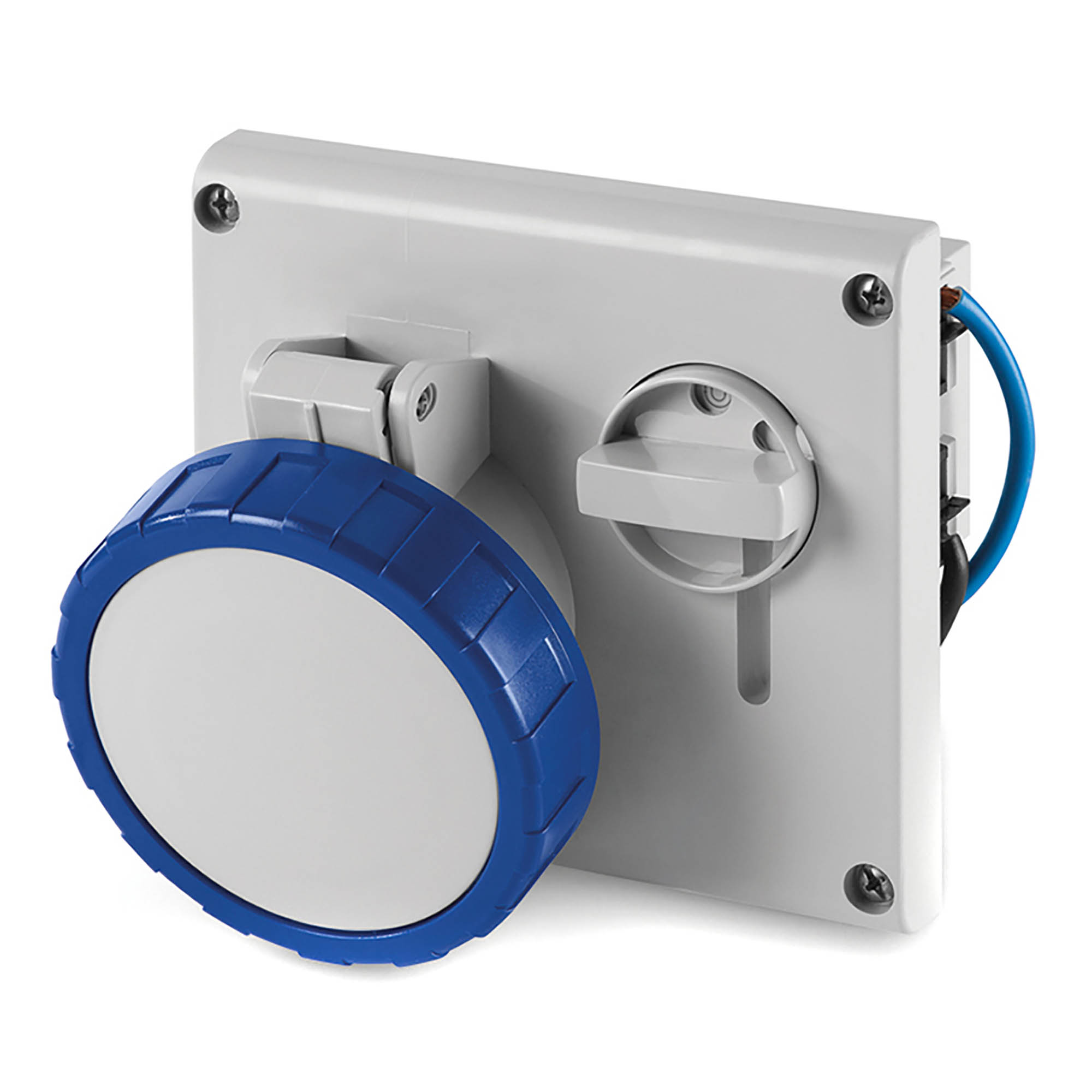 Р57. Розетка DIS4053283 панельная с механической блокировкой и верхним расположением разъема IP67  (ДКС)