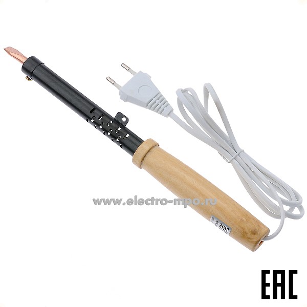 В0859. Паяльник 12-0280 ПД ЭПСН 230В 80Вт деревянная ручка (Rexant)
