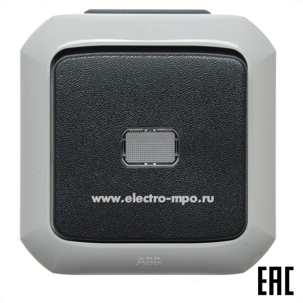 Ю1546. Переключатель Variant+ 2CHN588652C4517 3558N-C86511S 1кл. кнопоч. с линзой IP54 о/п серый (АВB)