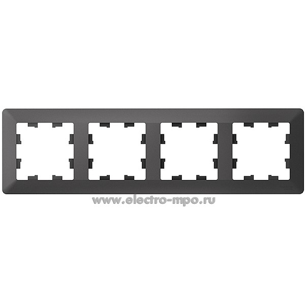 Ю32. Рамка-4 AtlasDesign Air ATN221404 универсальная базальт/дымчатый черный (Systemе Electric)