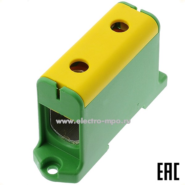 Б6912. Клемма КЕ63.3(R) винтовая жёлто-зелёная 35-150мм2 800В ширина 30мм (Ensto)
