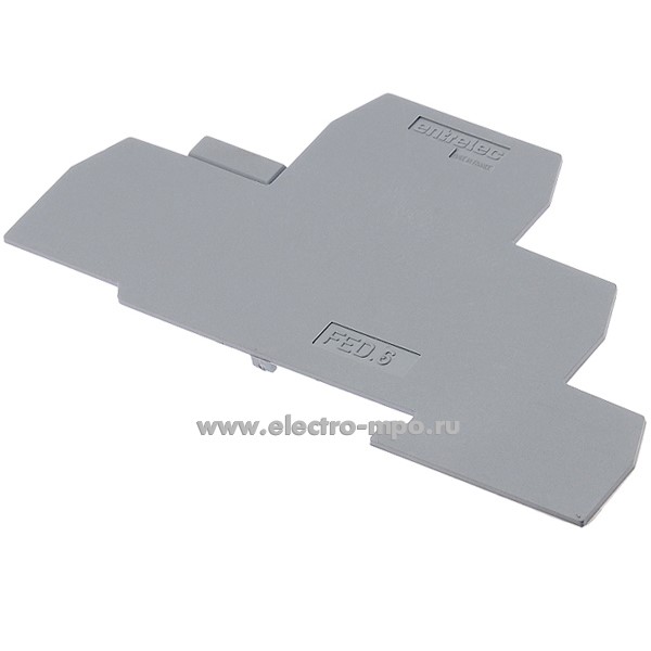 Б7513. Пластина торцевая FED6 1SNA116964R1200 серая для двухуровневой клеммы D4/6.NLP (TE Connectivity)