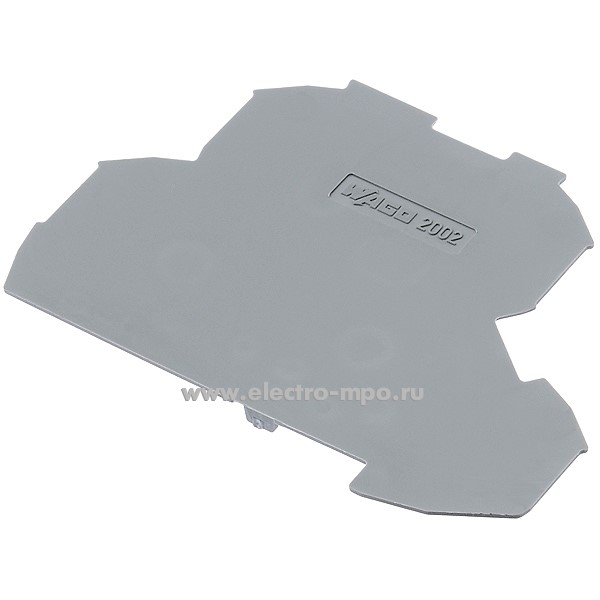 Б7572. Пластина торцевая TopJob 2002-2291 серая для двухуровневых пружинных клемм (Wago)