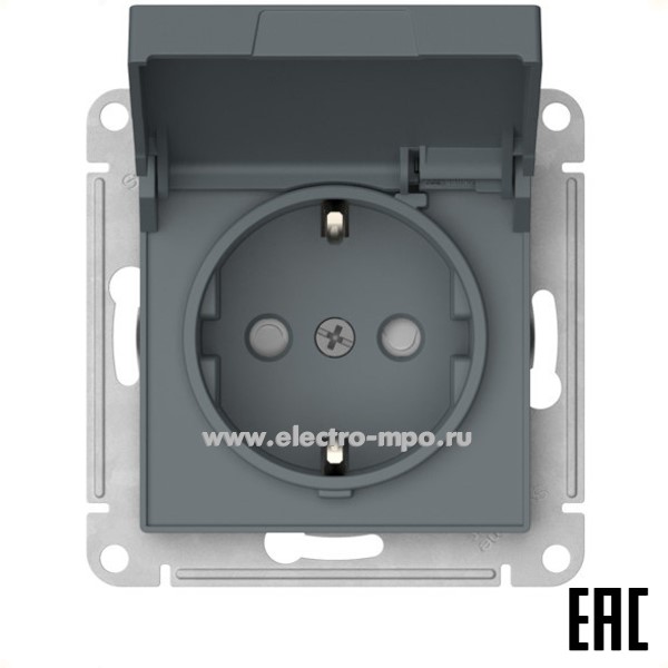 Ю52. Механизм AtlasDesign ATN000746S роз. "евр" со шторками и крышкой безвинт. зажим. с/п грифель (SE)