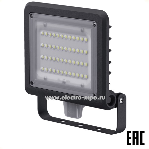С02. Прожектор 80682 NFL-03-100-6.5K-BL-LED 220В 100Вт 14200Лм 6500К с датчиком IP65 (Navigator)