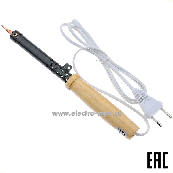 В0860. Паяльник 12-0291 ПД ЭПСН 220В 100Вт деревянная ручка (Rexant)
