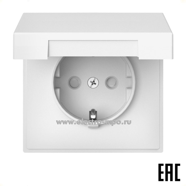 Р34. Механизм ArtGallery GAL001346S розетки "евр" со шторками крышк. безвинт. зажим с/п лотос (SE)