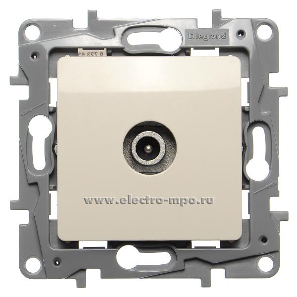 Ю2548. Механизм Etika 672363 розетки TV проходной с/п бежевый (Legrand/Daccord)