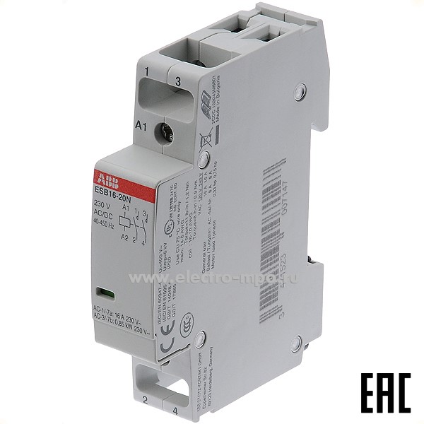 А8841. Контактор ESB16-20N-06 1SBE111111R0620 модульный 230В AC/DC 16А 2з (АВВ)