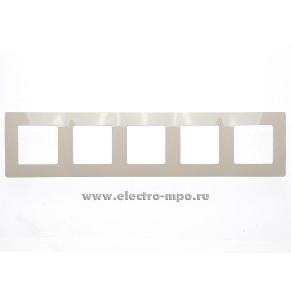 Ю2558. Рамка-5 Etika 672515 бежевая (Legrand/Daccord)