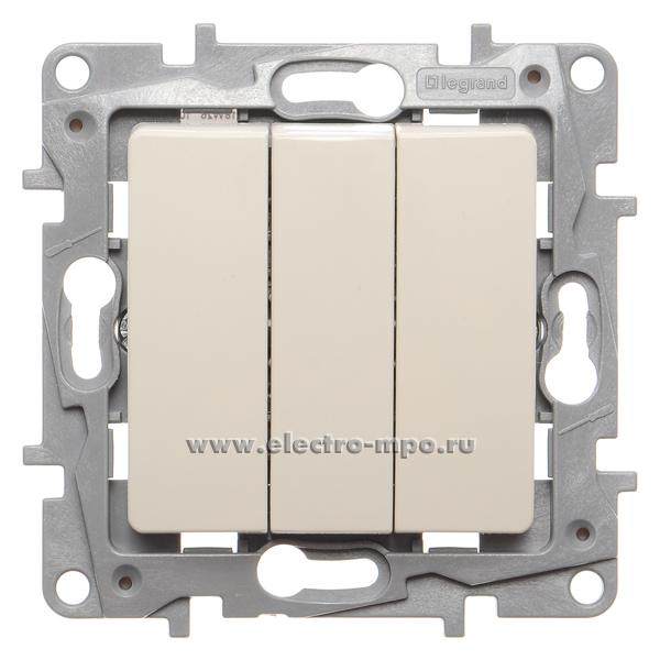 Ю2560. Механизм Etika 672313 выключателя 3кл. с/п бежевый (Legrand/Daccord)