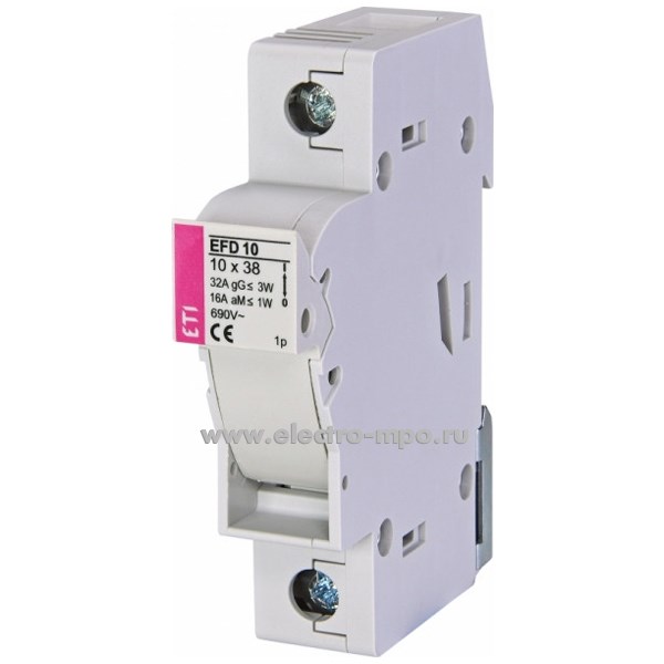 А9766. Выключатель-разъединитель EFD10 1P 2540001 Imax=32А/1п/ для плавкой вставки 10,3х38мм (ETI Словения