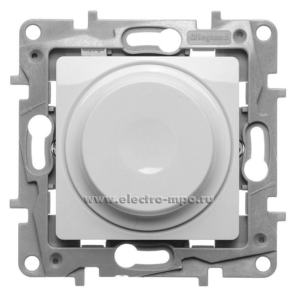 Ю2581. Механизм Etika 672219 светорегулятора 300Вт (LED 5-75Вт) поворотный с/п белый (Legrand/Daccord)
