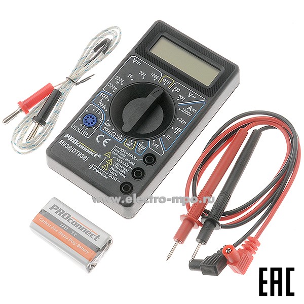 И4809. Мультиметр портативный 13-3013 M838 / DT838 (PROconnect)