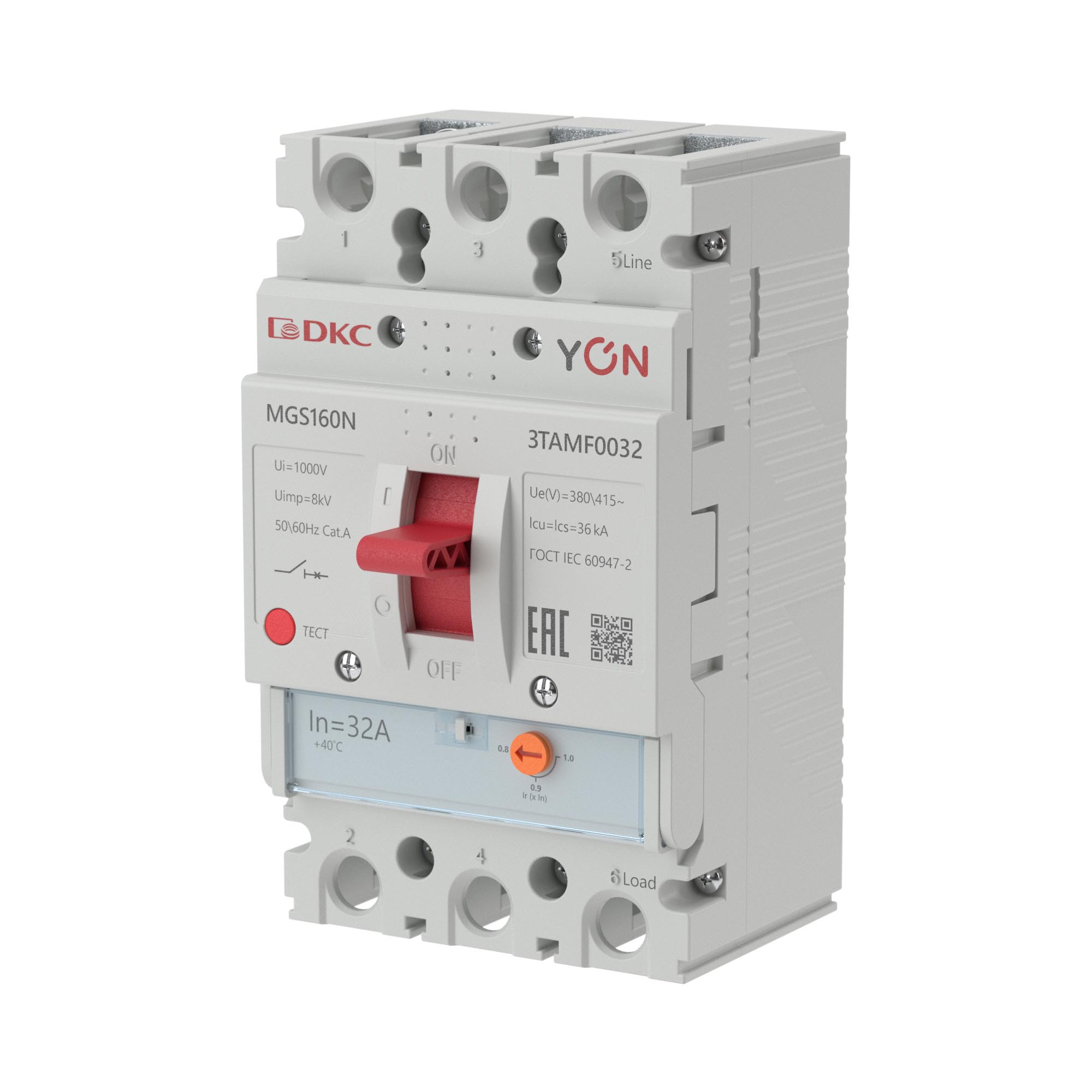 А15. Авт. MGS160N-3TAMF0032 выкл. YON MGS160 3P 25,6-32A  (ДКС)