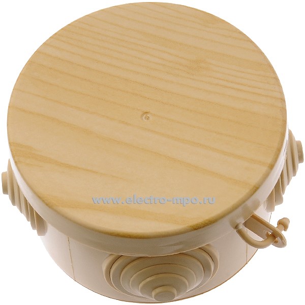 К1602. Коробка KOR-65-40-4g-P Б0043231 распаечная пластик. с сальниками D=65мм H=40мм IP54 "сосна" (ЭРА)