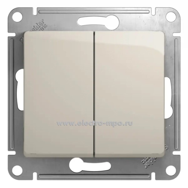 Ю08. Механизм Glossa GSL000965 переключателя 2кл. с/п молочный (Systeme Electric)