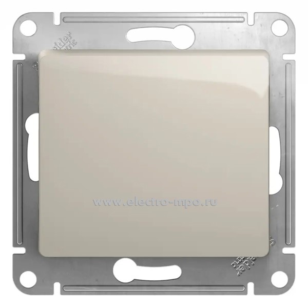 Ю08. Механизм Glossa GSL000915 выключателя кнопочного 1кл. с/п молочный (Systeme Electric)