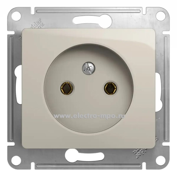 Ю08. Механизм Glossa GSL000941 розетки с/п молочный (Systeme Electric)