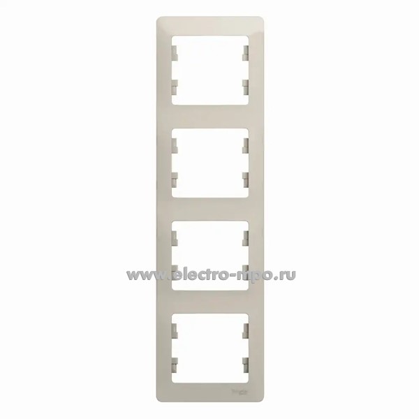 Ю08. Рамка-4 Glossa GSL000908 вертикальная молочный (Systeme Electric)