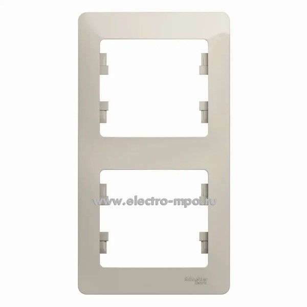 Ю08. Рамка-2 Glossa GSL000906 вертикальная молочный (Systeme Electric)