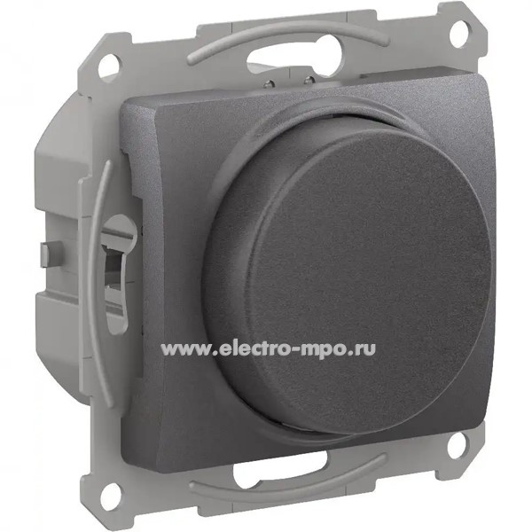 Ю14. Механизм Glossa GSL001323 светорегулятора 10-400 Вт (LED 3-150Вт) с/п графит (Systeme)