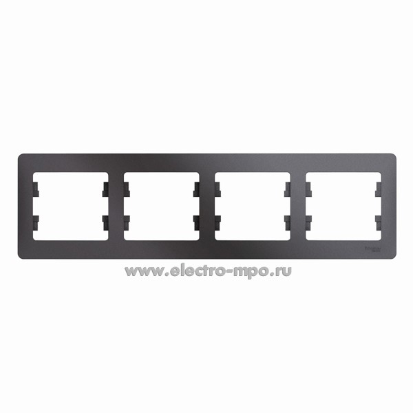 Ю14. Рамка-4 Glossa GSL001304 горизонтальная графит (Systeme Electric)