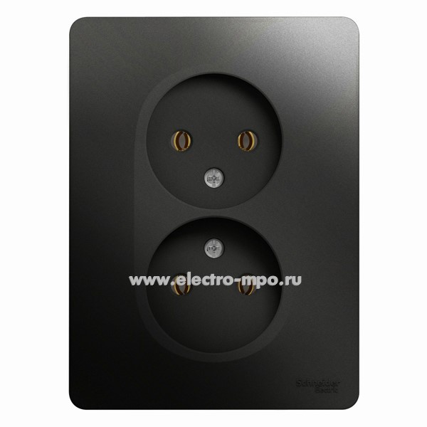 Ю1420. Розетка Glossa GSL000720 двойная с/п антрацит (Systeme Electric)