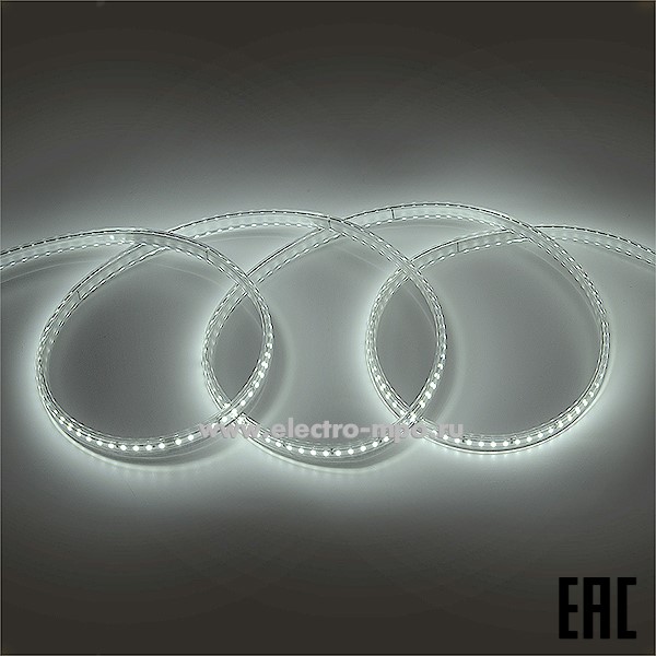 С09. Лента светодиодная 504220 GLS-2835-120-9-220-IP67-NW-6500К 220В 9Вт/м без токоведущих жил (General)