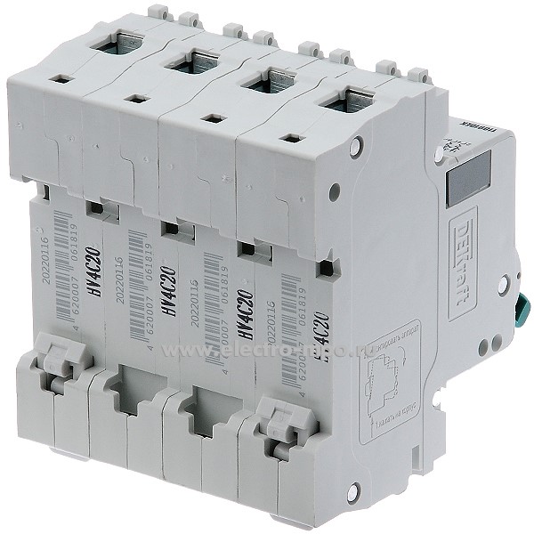 А0145. Автоматический выключатель ВА101-4P-020А-C 11091DEK C20А/4п/ 4,5кА на Din-рейку (DEKraft)