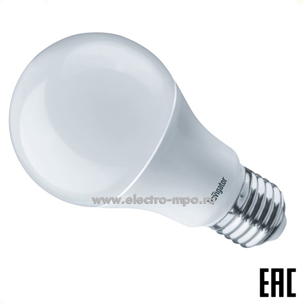 Л02. Лампа 7Вт 61236 NLL-A60-7-230-6.5K-Е27 595Лм 6500К LED "груша" дневной свет (Navigator)