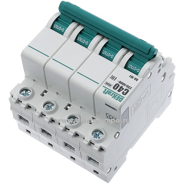 А0148. Автоматический выключатель ВА101-4P-040А-C 11094DEK C40А/4п/ 4,5кА на Din-рейку (DEKraft)