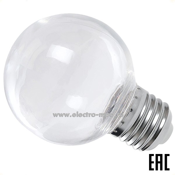 Л41. Лампа 3Вт 38121 LB-371 G60 Е27 240Лм 2700К светодиодная "шарик" т/б свет прозрачная (Feron)