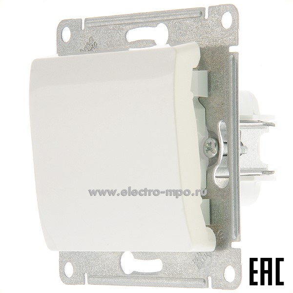 Ю08. Механизм Glossa GSL000961 переключателя 1кл. с/п молочный (Systeme Electric)