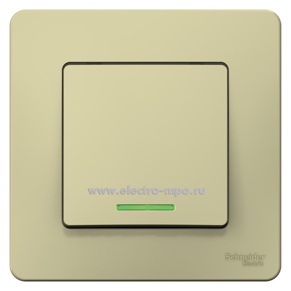 Ю43. Выключатель Blanca BLNVS010117 1 кл. с подсветкой с/п бежевый (Systeme Electric)