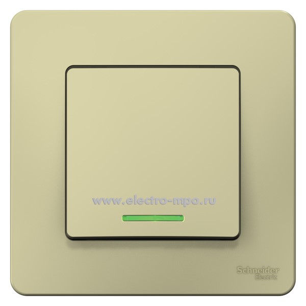 Ю43. Переключатель Blanca BLNVS010617 1 кл. с подсветкой с/п бежевый (Systeme Electric)