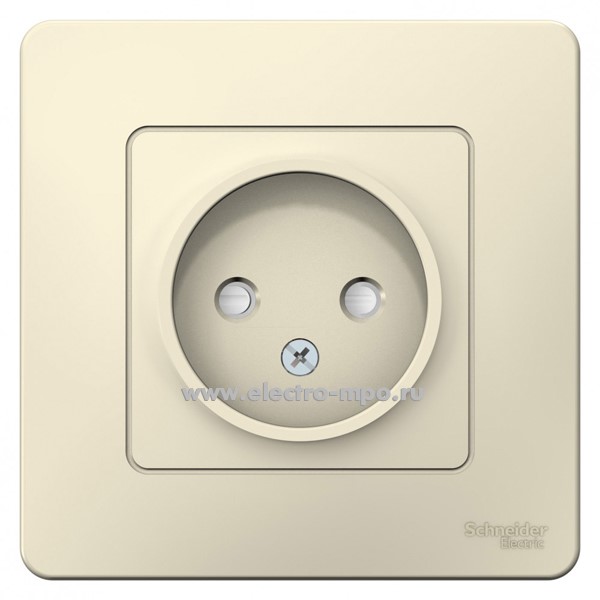 Ю43. Розетка Blanca BLNRS000112 со шторками с/п "молочный" (Systeme Electric)