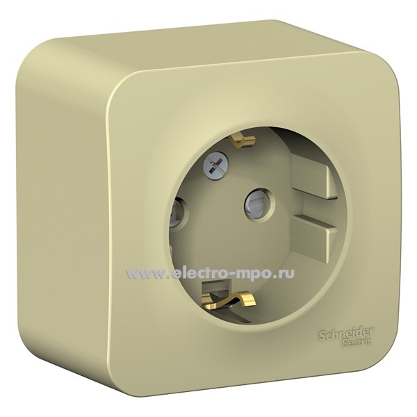 Ю45. Розетка Blanca BLNRA011117 "евро" со шторками о/п бежевая (Systeme Electric)