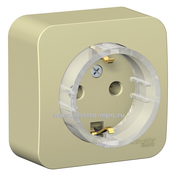 Ю45. Розетка Blanca BLNRA110117 "евро" компактная о/п бежевая (Systeme Electric)