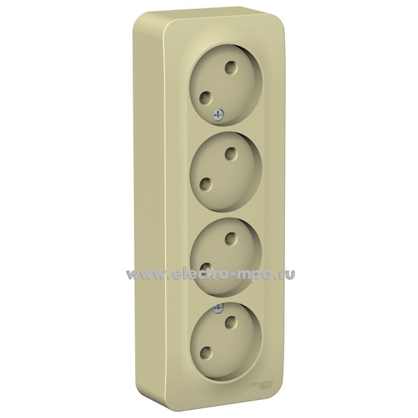 Ю45. Розетка Blanca BLNRA000417 4 гнезда о/п бежевая (Systeme Electric)