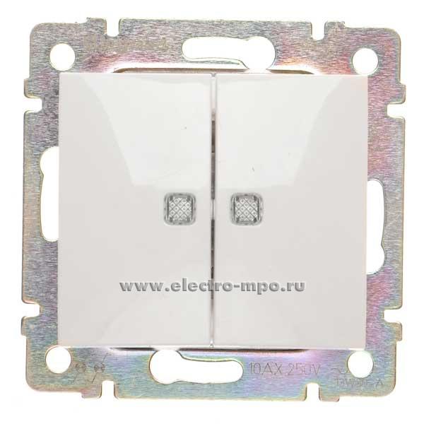 Р7616. Механизм Valena 774212 переключателя 2кл. с подсветкой с/п белый (Legrand)