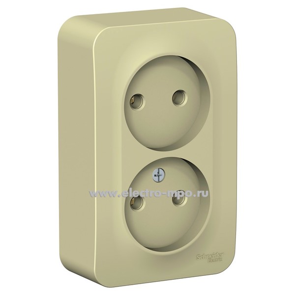 Ю45. Розетка Blanca BLNRA000217 двойная о/п бежевая (Systeme Electric)