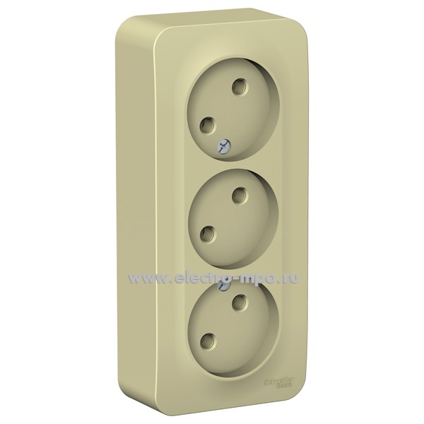 Ю45. Розетка Blanca BLNRA000317 тройная о/п бежевая (Systeme Electric)